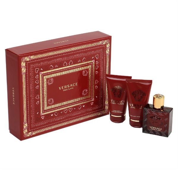 Versace Eros Flame M Set - EDP 50 ml + after shave balm 50 ml + shower gel 50 ml /2018