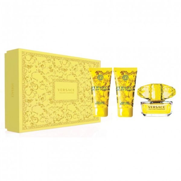 Versace Yellow Diamond W Set - EDT 50 ml + body lotion 50 ml + shower gel 50 ml