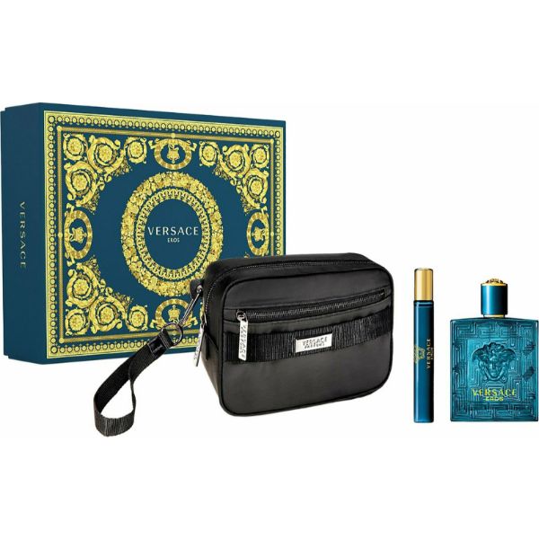 Versace Eros M Set - EdT 100 ml + EdT 10 ml + pouch