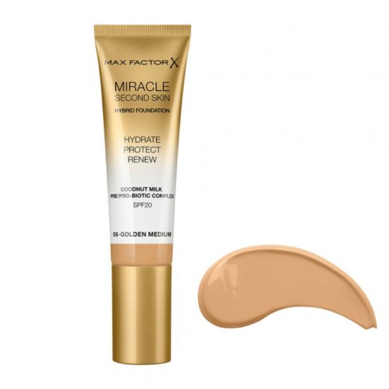 Max Factor Miracle Second Skin Spf 20 Hybrid Foundation 06 Golden Medium 30ml