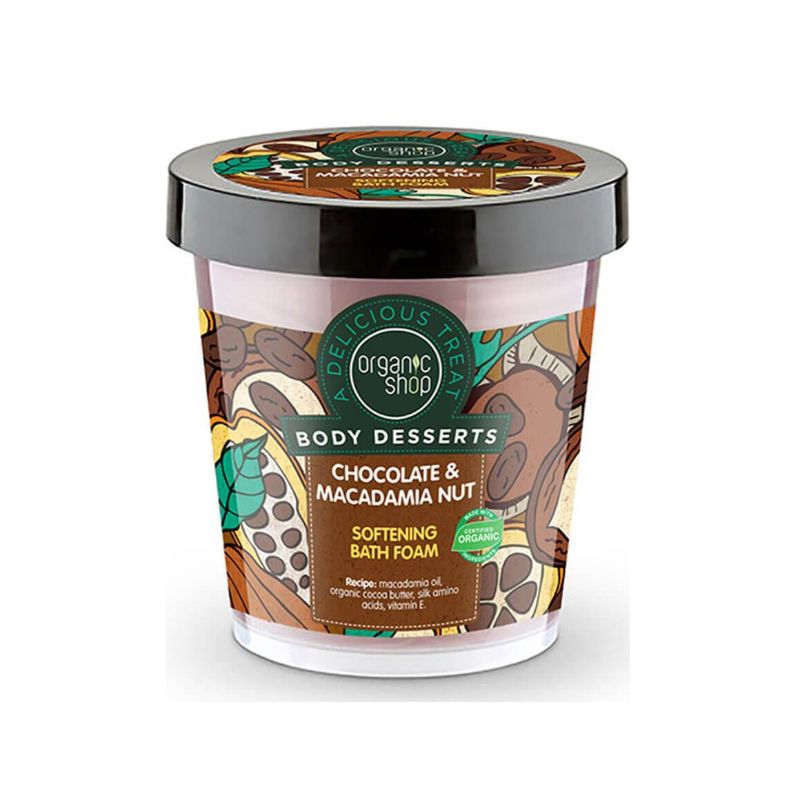 Organic Shop Body Desserts Chocolate And Macadamia Nut Softening Bath Foam 450ml