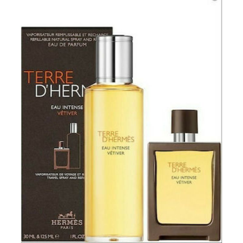 Hermes Terre d`Hermes Eau Intense Vetiver M Set - EDP 30 ml refillable spray + EDP 125 ml splash