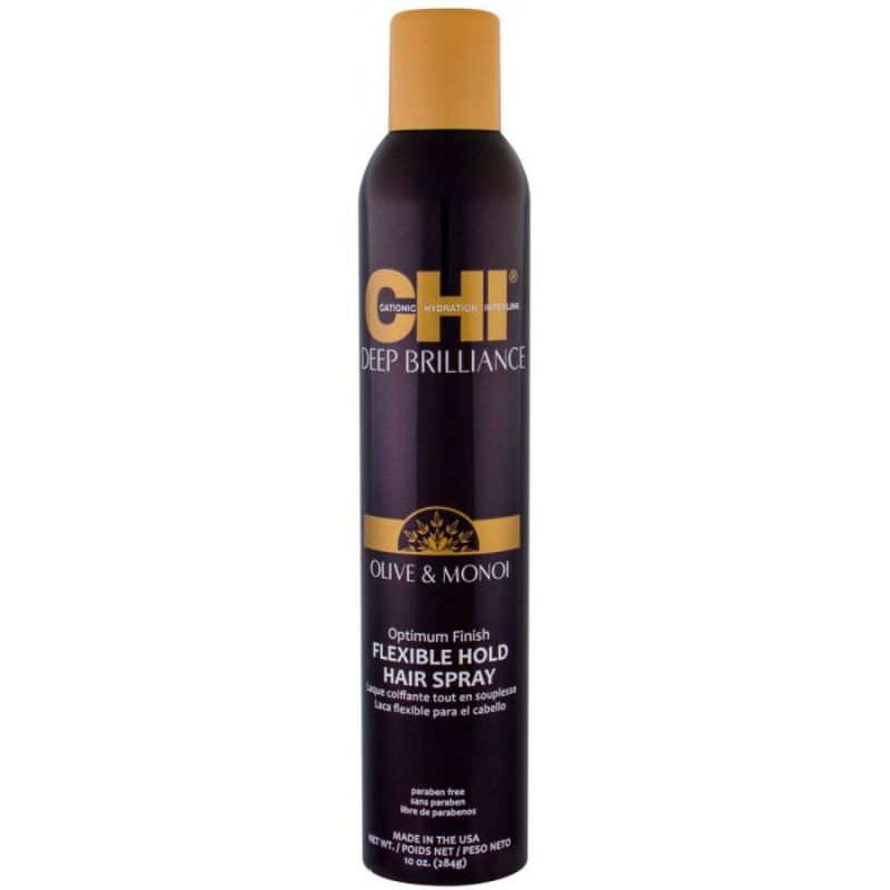 Chi Deep Brilliance Olive And Monoi Oil Optimum Finish Flexible Hold Hairspray 284Gr