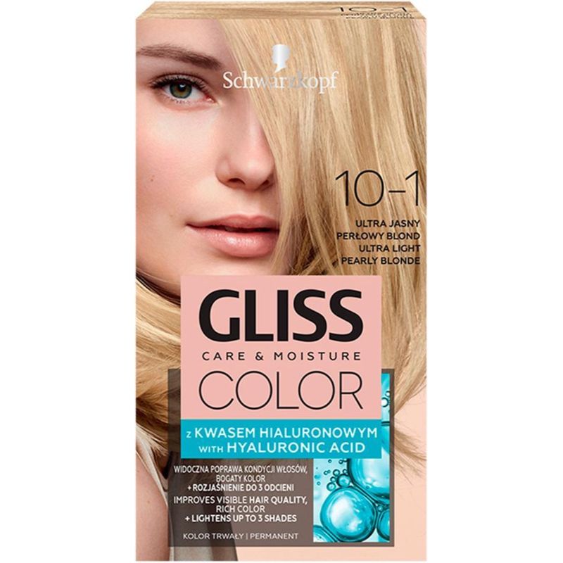 Schwarzkopf Gliss Color Ηair 10-1 Ultra Light Pearl Blond Βαφη 60Ml Οξυζενε 60Ml Μασκα 22.5Ml