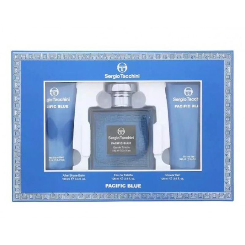 Sergio Tacchini Pacific Blue M Set - EDT 100 ml + a/s balm 100 ml + sh/gel 100 ml /2021