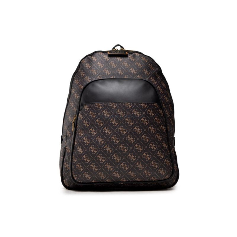 Guess Vezzola Leather Backpack Brown Laptop Compartiment hmvezl p1105 For Men 38 x 33 x 10 cm