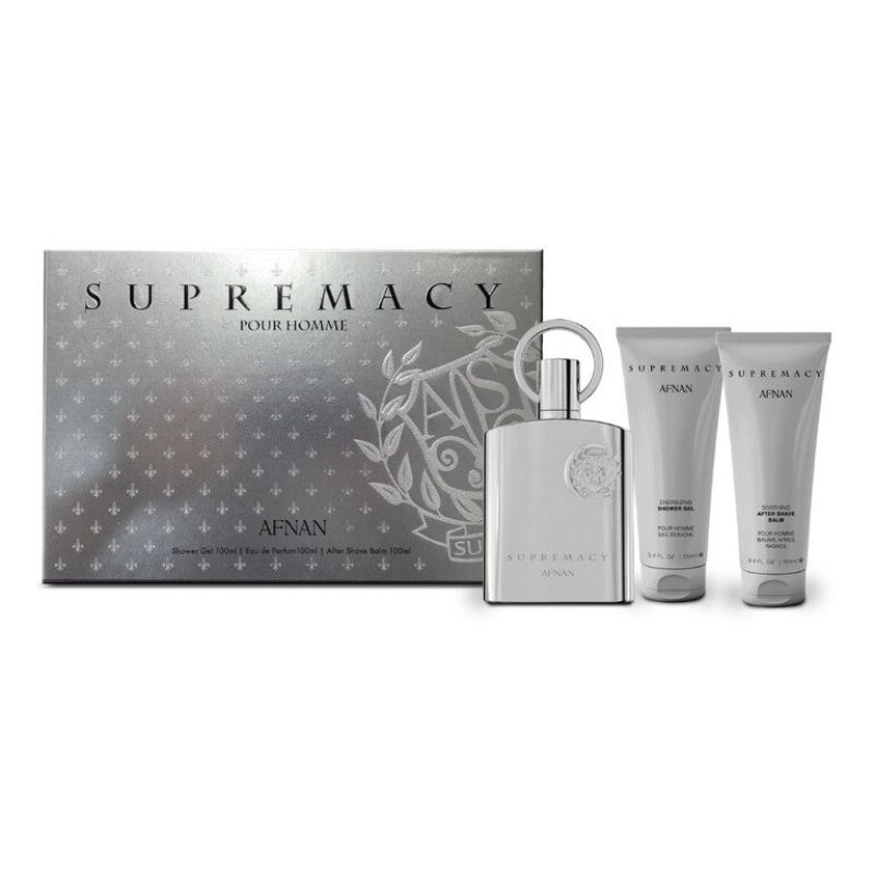 Afnan Supremacy Silver M Set - EDP 100 ml + a/s balm 100 ml + sh/gel 100 ml