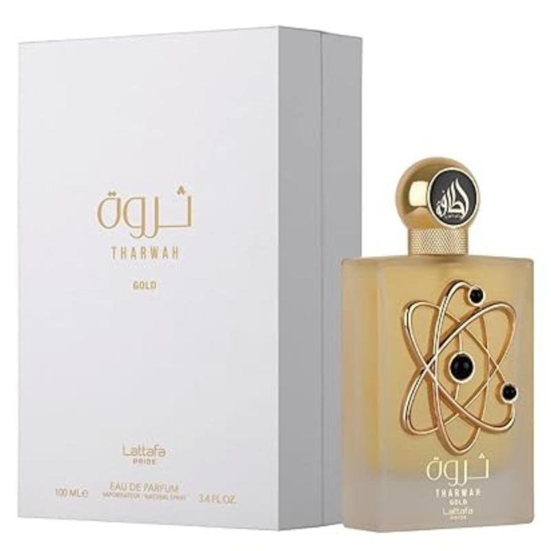 Lattafa Pride Tharwah Gold W Set - EDP 100 + deo spr 200 + EDP 20 ml + atomizer /2022