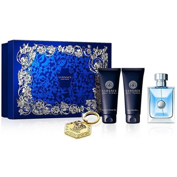 Versace pour Homme M Set / EDT 100ml / after shave balm 100ml / shower gel 100ml / key ring